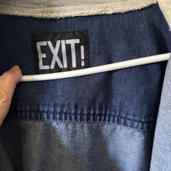 EXIT! Denim Jacket with Grey Hood   BIG & TALL Size  Excellent condition - Picture 2 of 3